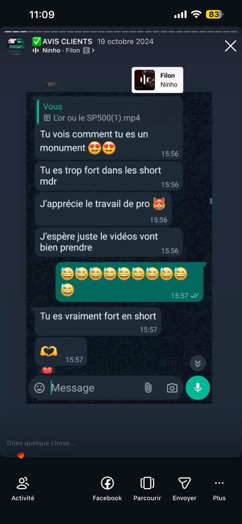 Message d'un client de VisualCraft Agency