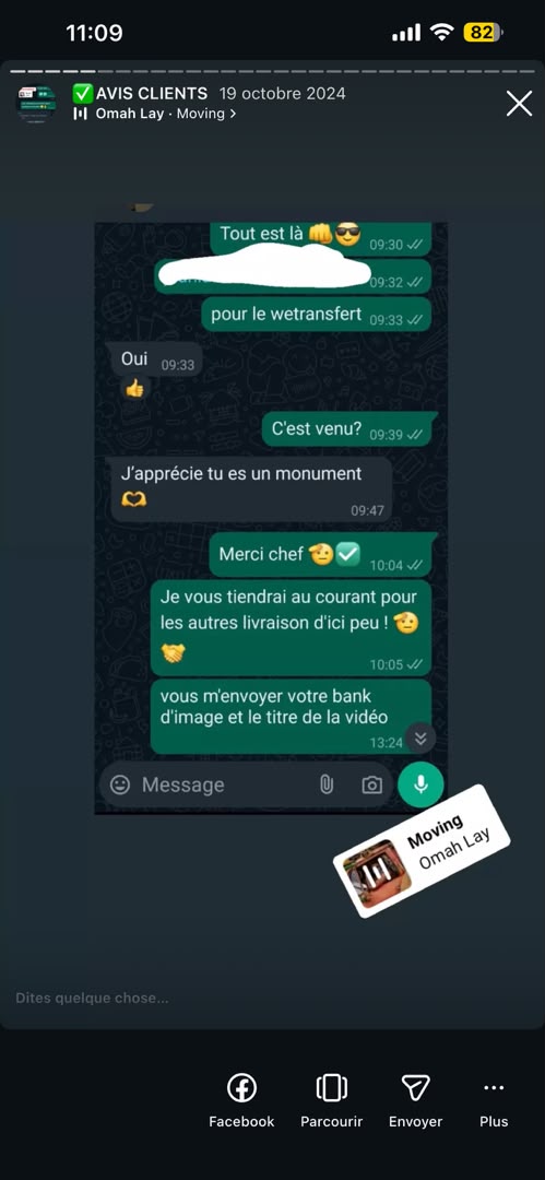 Message d'un client de VisualCraft Agency