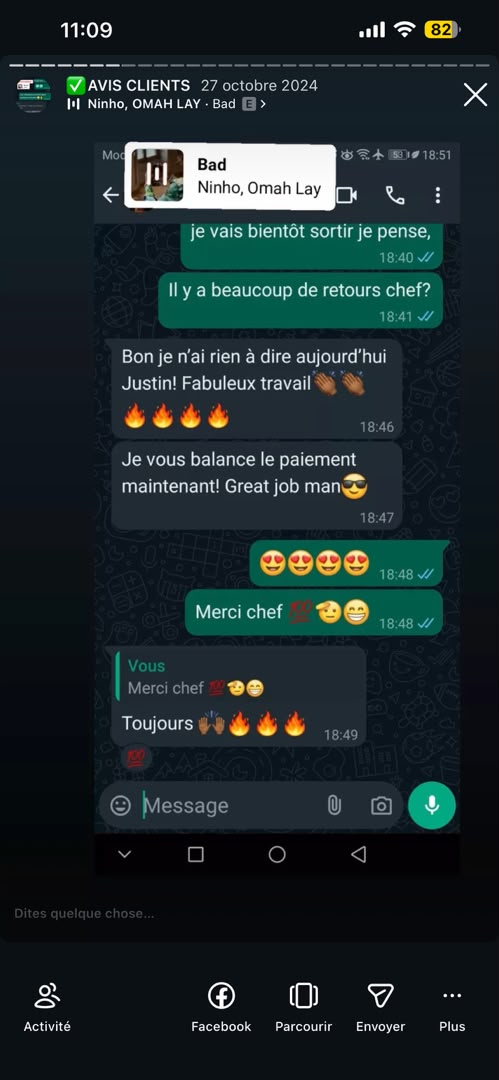 Message d'un client de VisualCraft Agency