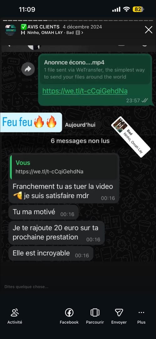 Message d'un client de VisualCraft Agency