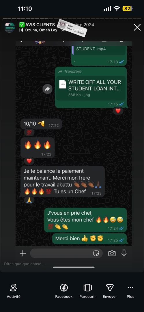 Message d'un client de VisualCraft Agency