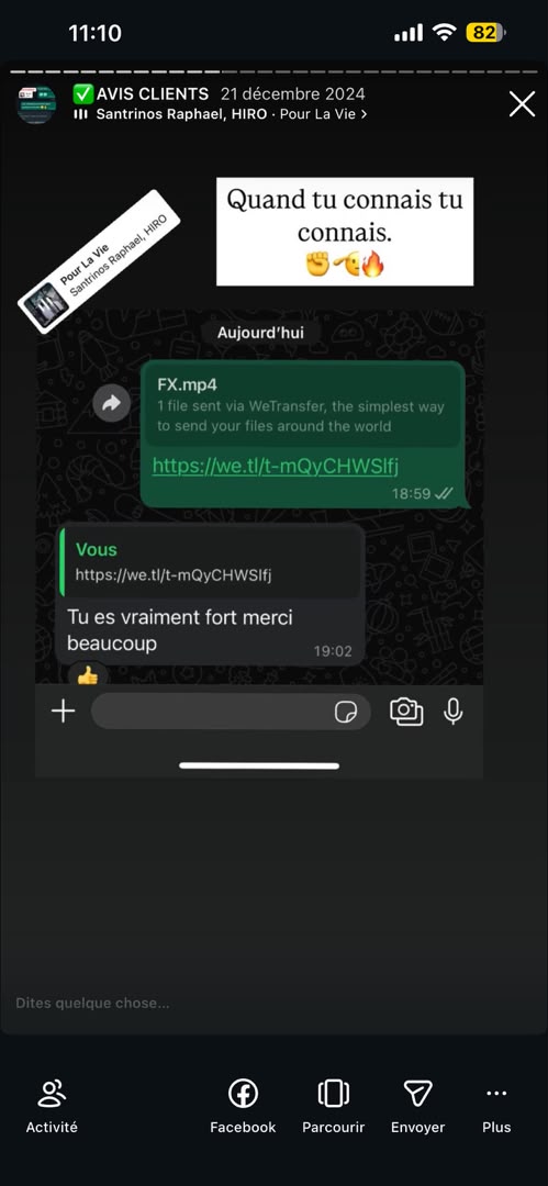 Message d'un client de VisualCraft Agency