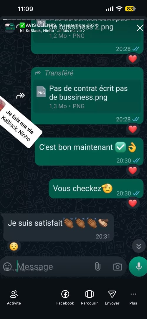 Message d'un client de VisualCraft Agency