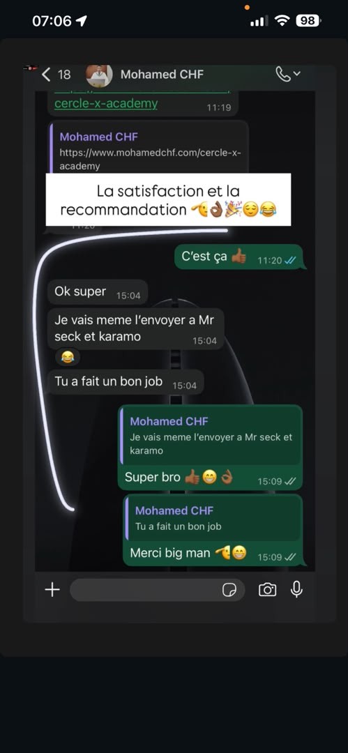 Message d'un client de VisualCraft Agency